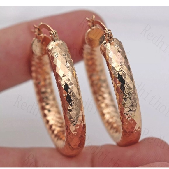 Gold Filled Earrings Big Round Luxury earrings - Picture 5 of 5